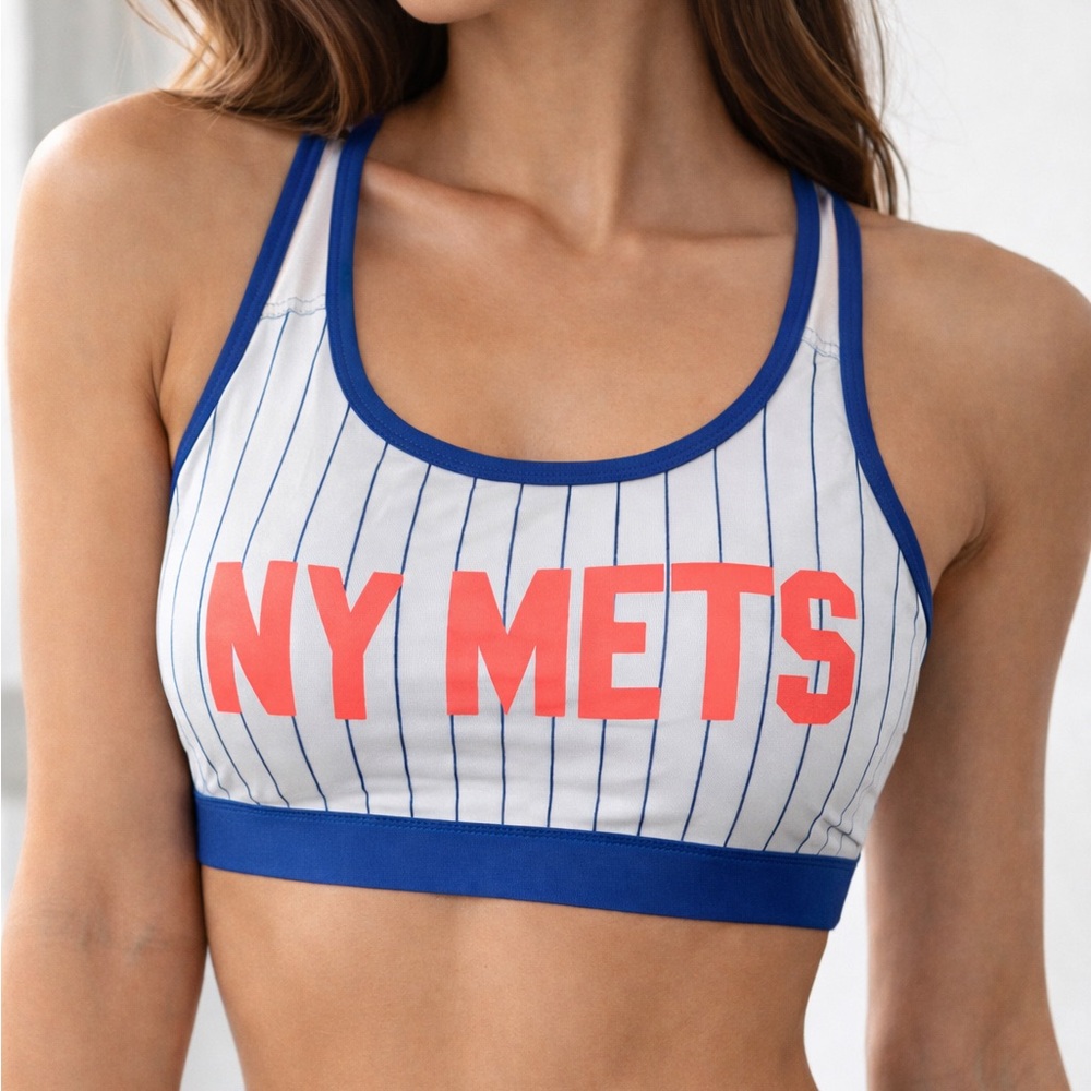 Victoria’s Secret PINK New York Mets Sports Bra Size Medium Neon Orange MLB